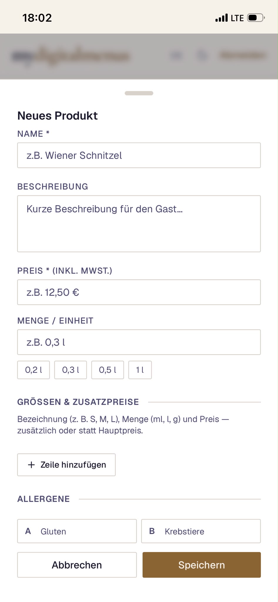 Produkte schnell anlegen